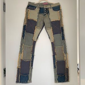 Japanese distressed patchwork jeans!